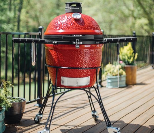 BBQ-Toro Kamado Grill Holzkohlegrill Ø 52 cm KURO, rot, Keramikgrill