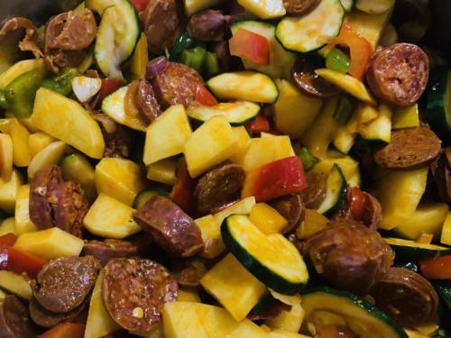 Chorizo im Dutch Oven mit Gemüse und Hülsenfrüchten 3