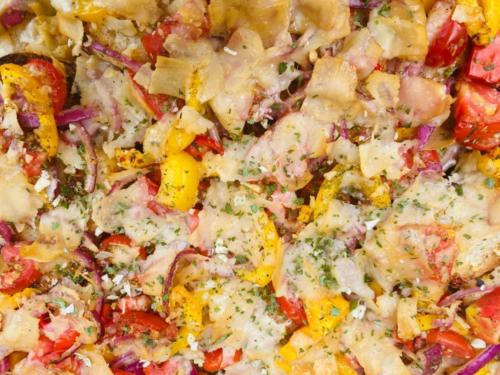 Überbackener und gesmokter Brotsalat vom Pelletsmoker 11